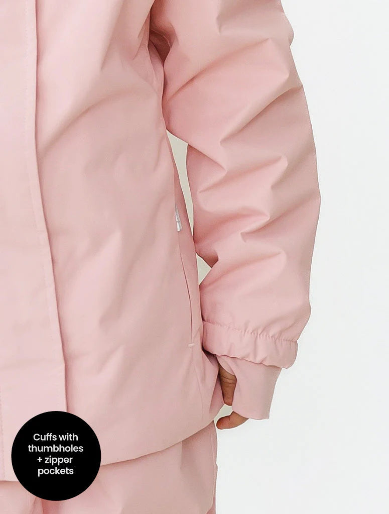 SplashMagic Fleece-Lined Waterproof Jacket- Dusky Pink/Unicorn