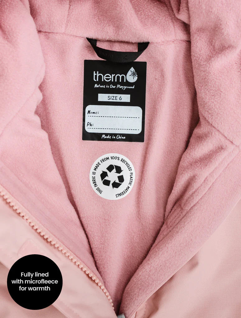 SplashMagic Fleece-Lined Waterproof Jacket- Dusky Pink/Unicorn