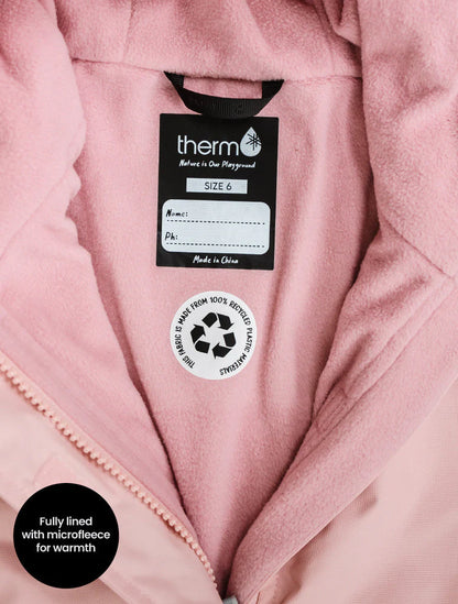 SplashMagic Fleece-Lined Waterproof Jacket- Dusky Pink/Unicorn