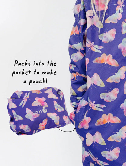 Packaway Rainshell Jacket- Butterfly