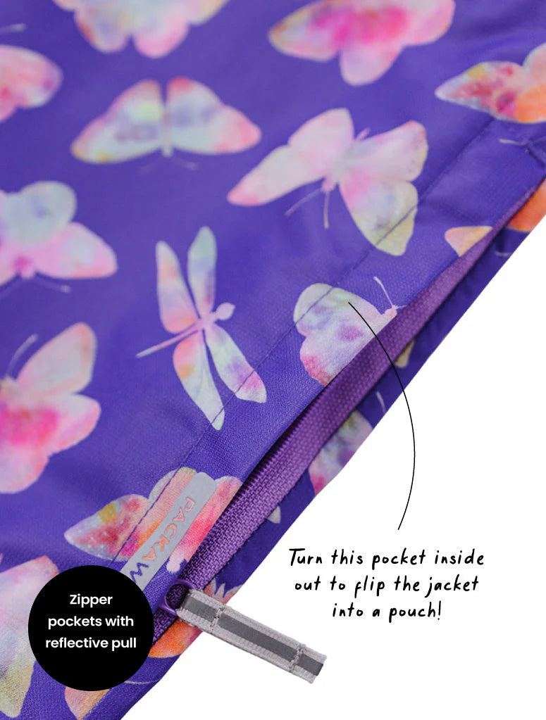 Packaway Rainshell Jacket- Butterfly
