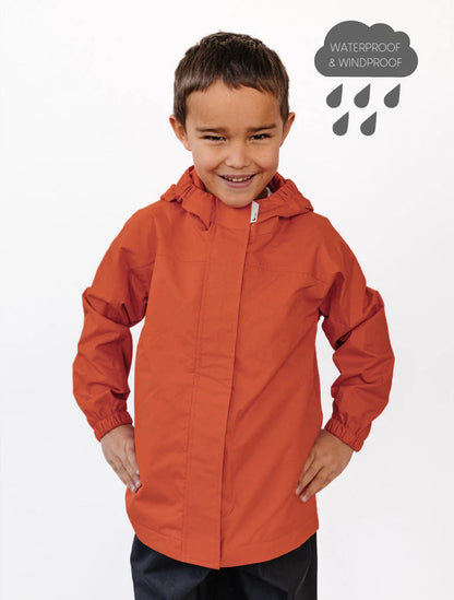 SplashMagic Rainshell Jacket- Burnt Orange/Space Pals