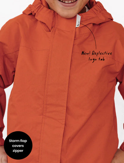 SplashMagic Rainshell Jacket- Burnt Orange/Space Pals