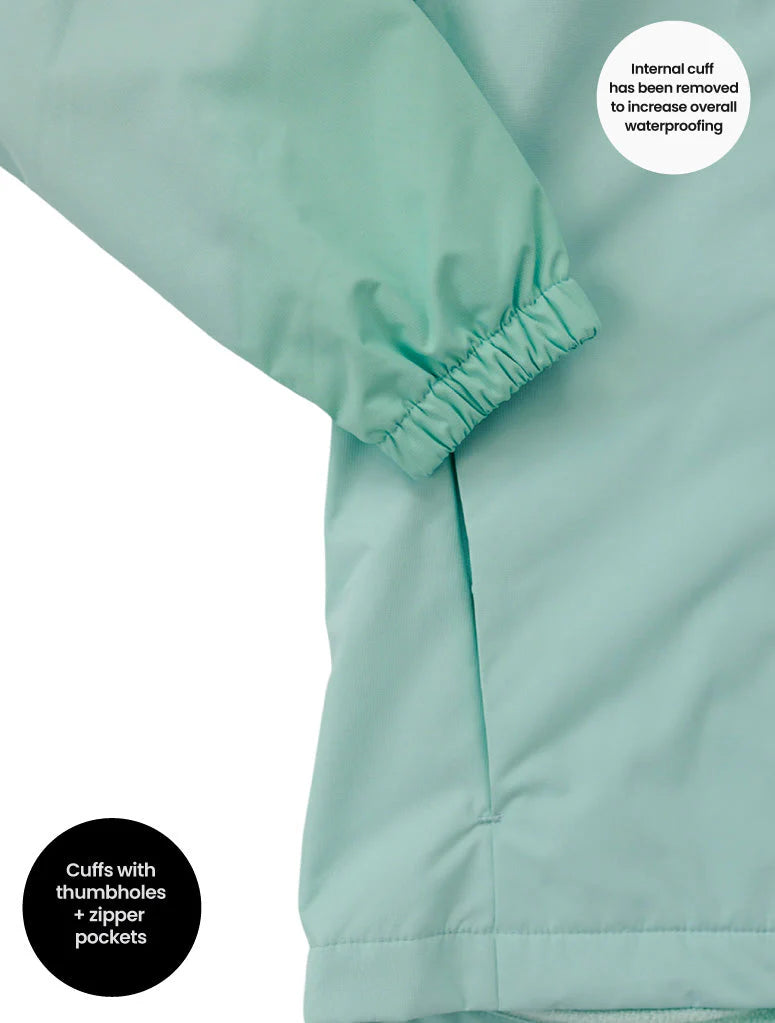 SplashMagic Fleece-Lined Waterproof Jacket- Crystal Blue/Daisy Chain