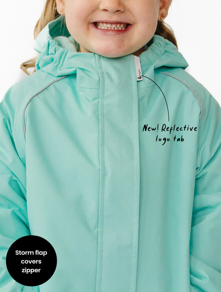 SplashMagic Fleece-Lined Waterproof Jacket- Crystal Blue/Daisy Chain