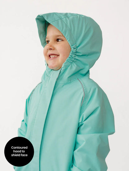 SplashMagic Fleece-Lined Waterproof Jacket- Crystal Blue/Daisy Chain