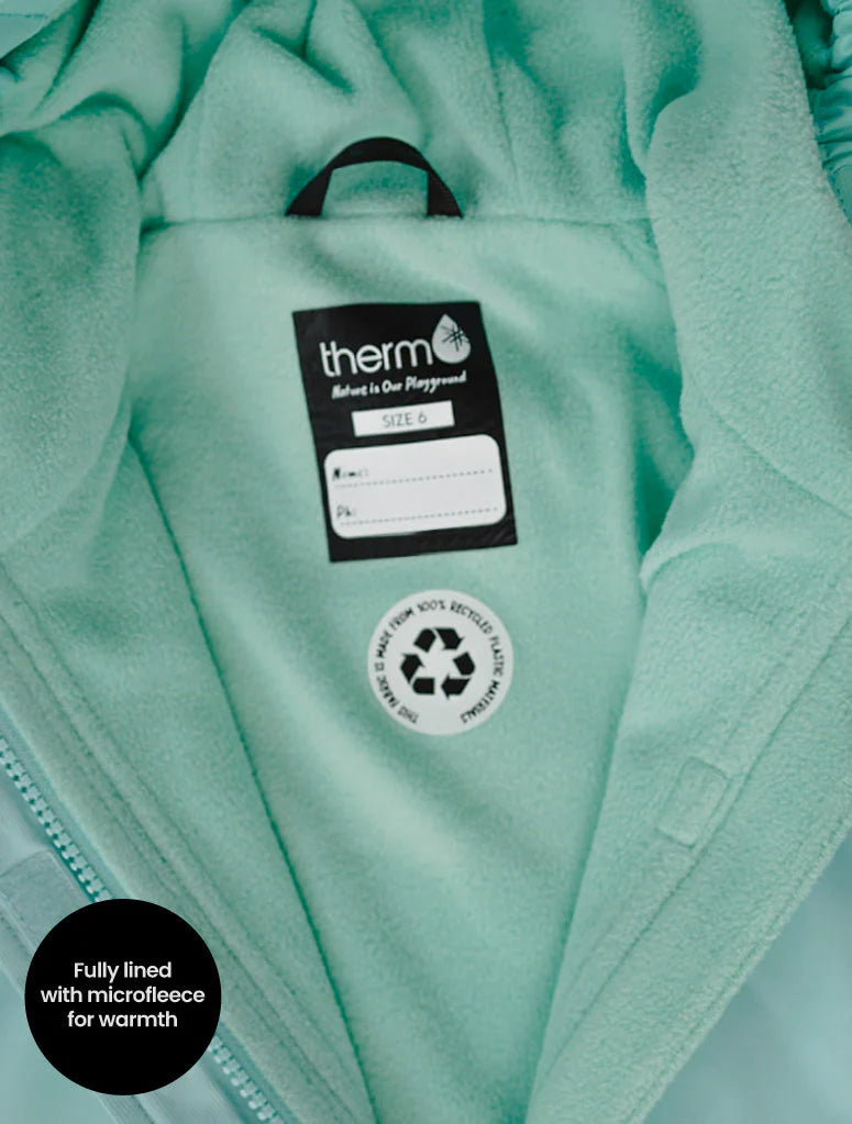 SplashMagic Fleece-Lined Waterproof Jacket- Crystal Blue/Daisy Chain