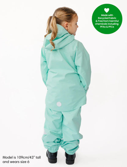 SplashMagic Fleece-Lined Waterproof Jacket- Crystal Blue/Daisy Chain