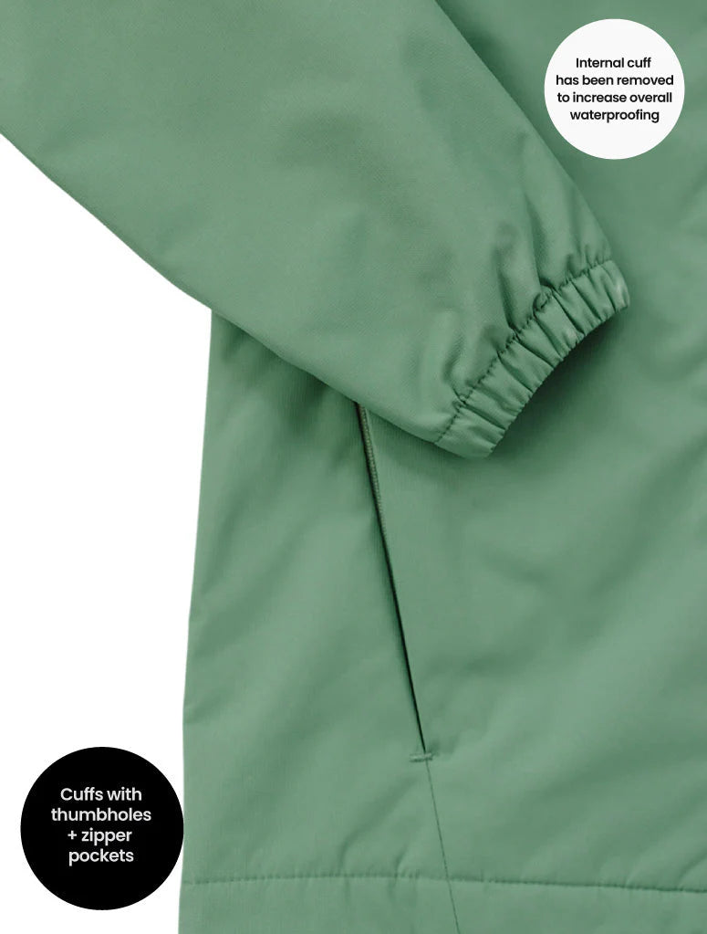 SplashMagic Fleece-Lined Waterproof Jacket- Forest Moss/Happy Earth