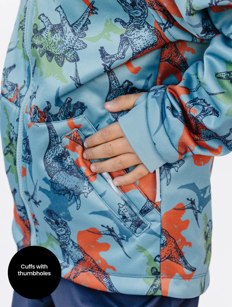 All-Weather Fleece Hoodie- Dino