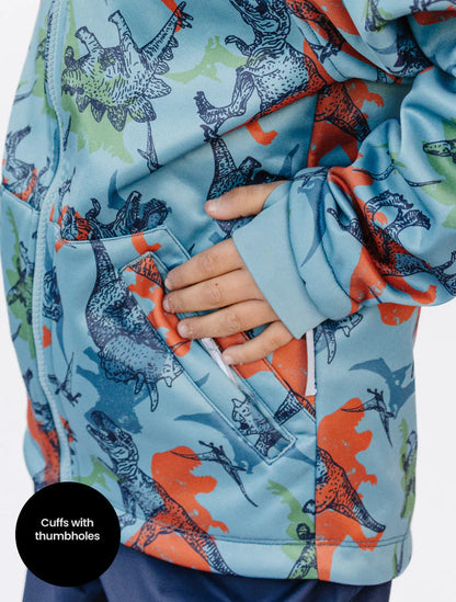 All-Weather Fleece Hoodie- Dino