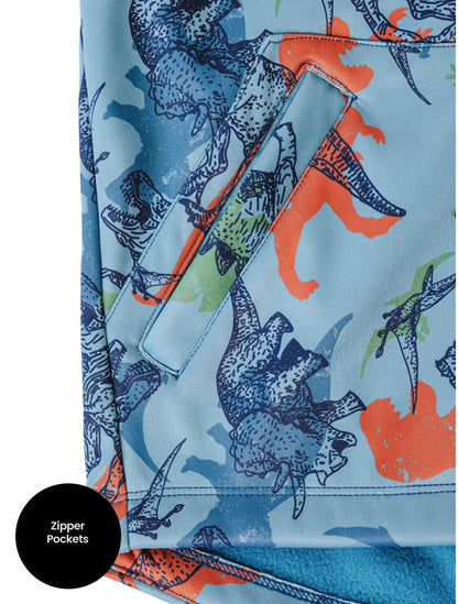 All-Weather Fleece Hoodie- Dino