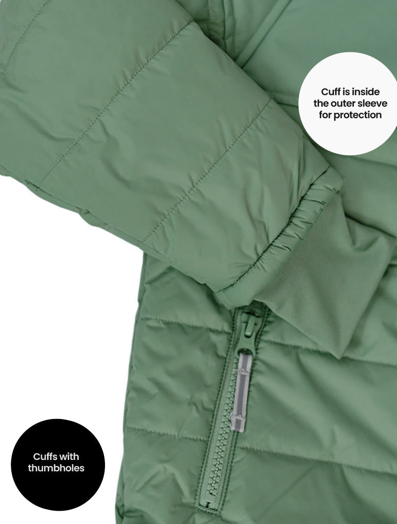 SplashMagic Hydracloud Puffer Jacket- Forest Moss/Happy Earth