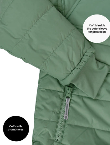 SplashMagic Hydracloud Puffer Jacket- Forest Moss/Happy Earth