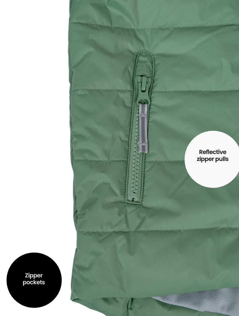 SplashMagic Hydracloud Puffer Jacket- Forest Moss/Happy Earth