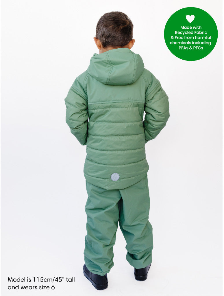 SplashMagic Hydracloud Puffer Jacket- Forest Moss/Happy Earth