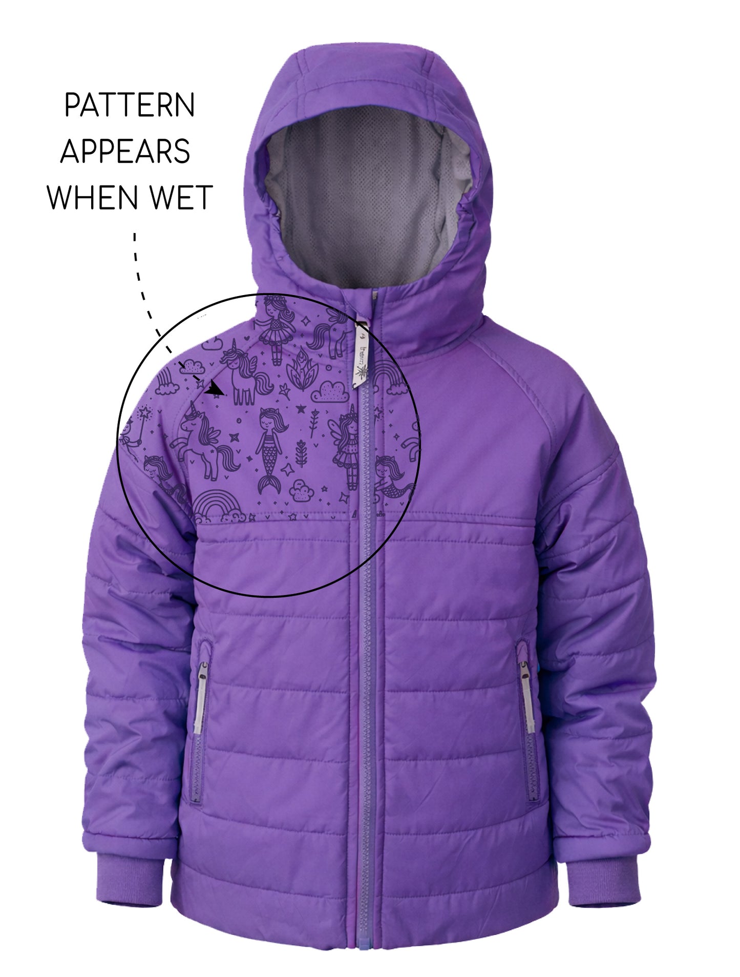 SplashMagic Hydracloud Puffer Jacket- Violet/Magical Friends