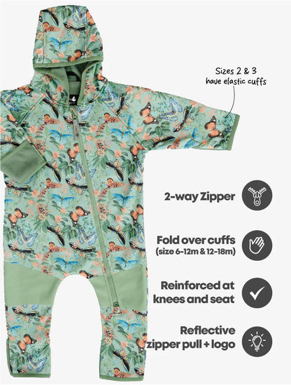 All-Weather Fleece Onesie- Butterfly Meadow
