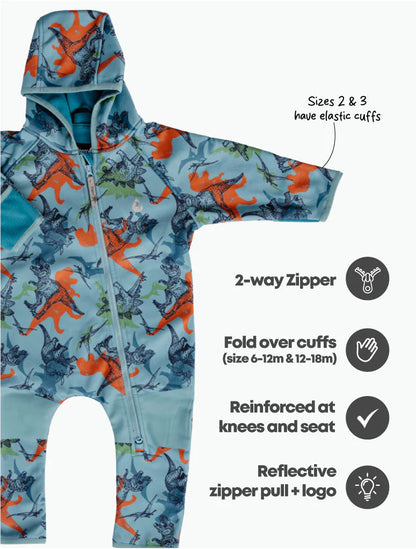 All-Weather Fleece Onesie- Dino