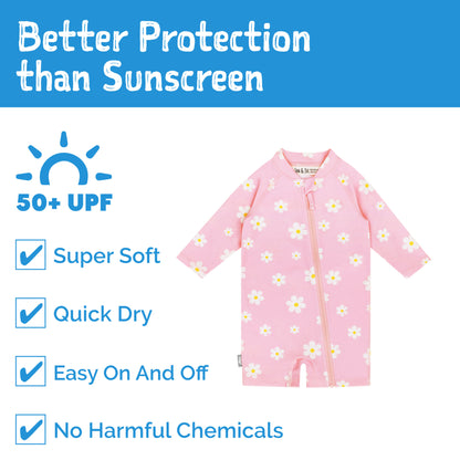 Sun & Splash UV Jumpsuit- Pink Daisy