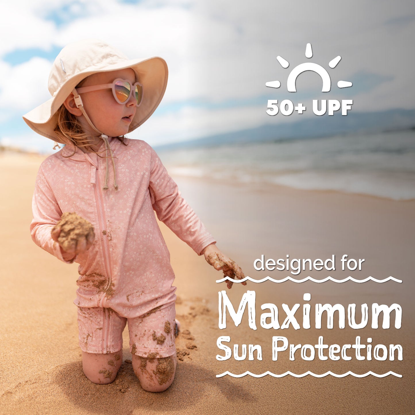 Sun & Splash UV Jumpsuit- Pink Daisy