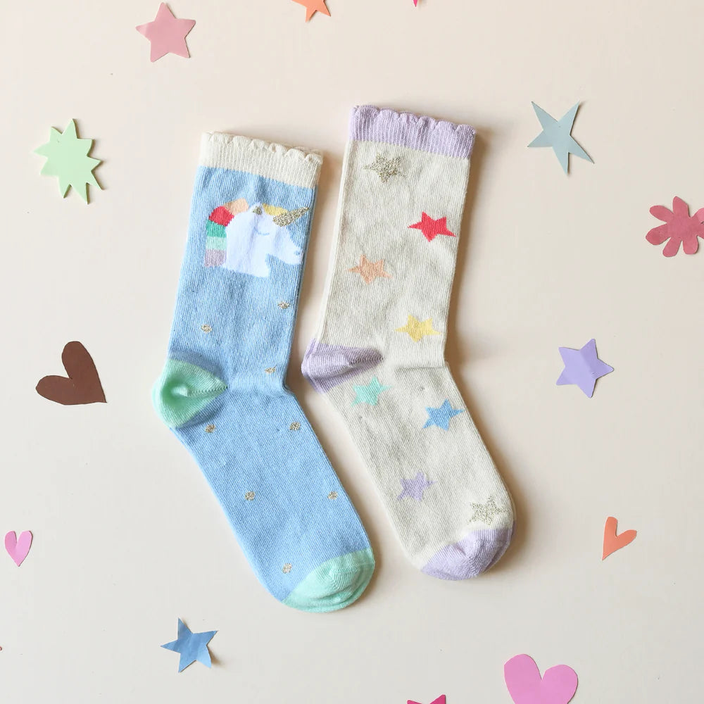 Rainbow Unicorn Socks 2pk.