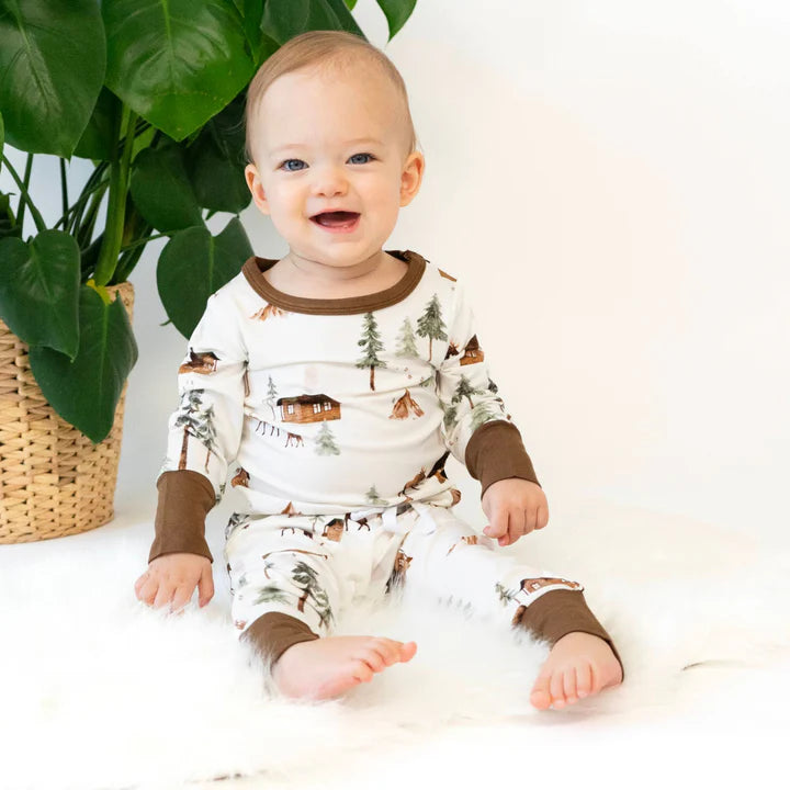 Bamboo Long Sleeve Pajama Jogger Set- Moose