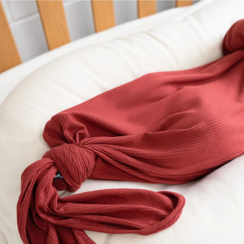 Ribbed Bamboo Sleep Gown- Burgundy