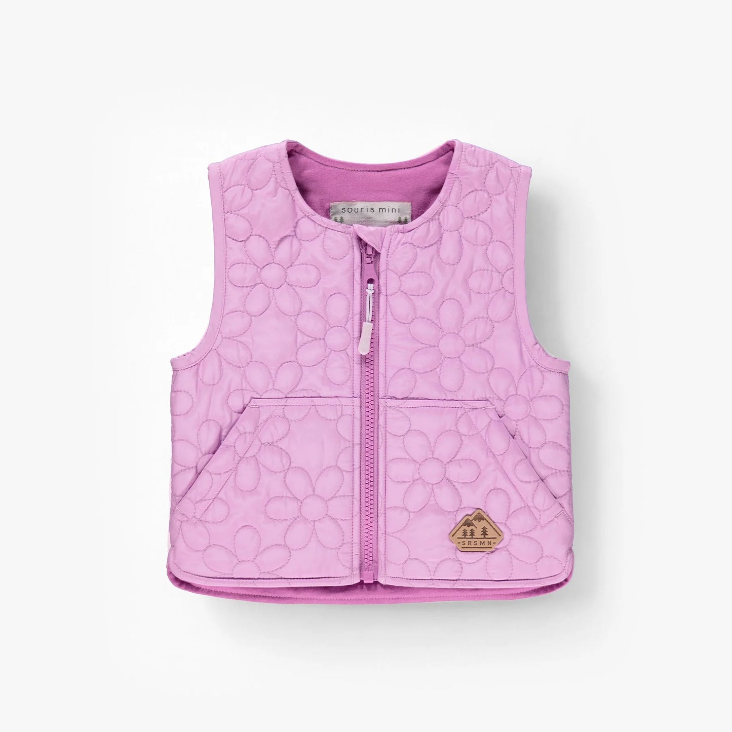 Mauve Floral Quilted Baby Vest