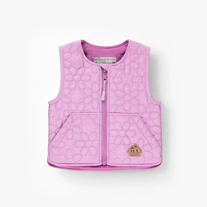 Mauve Floral Quilted Baby Vest