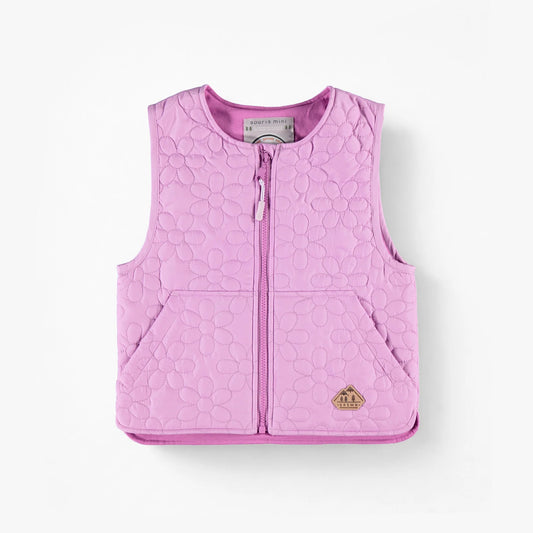 Mauve Floral Quilted Vest