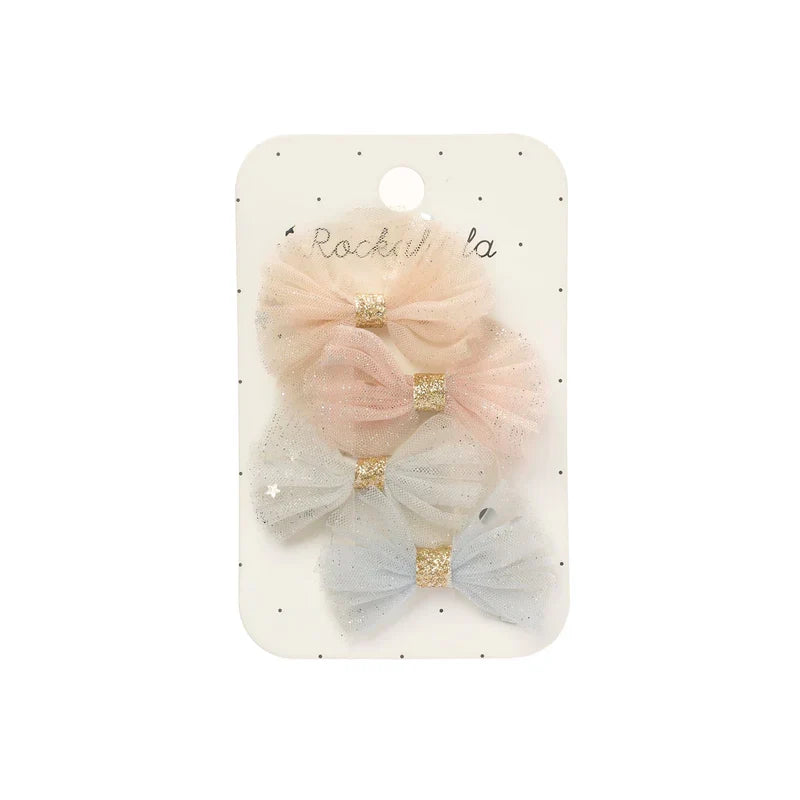 Shimmer Tulle Mini Bow Clips
