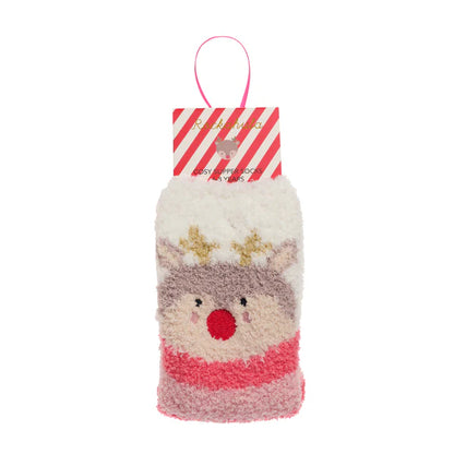 Reindeer Cozy Slipper Socks 2pk.