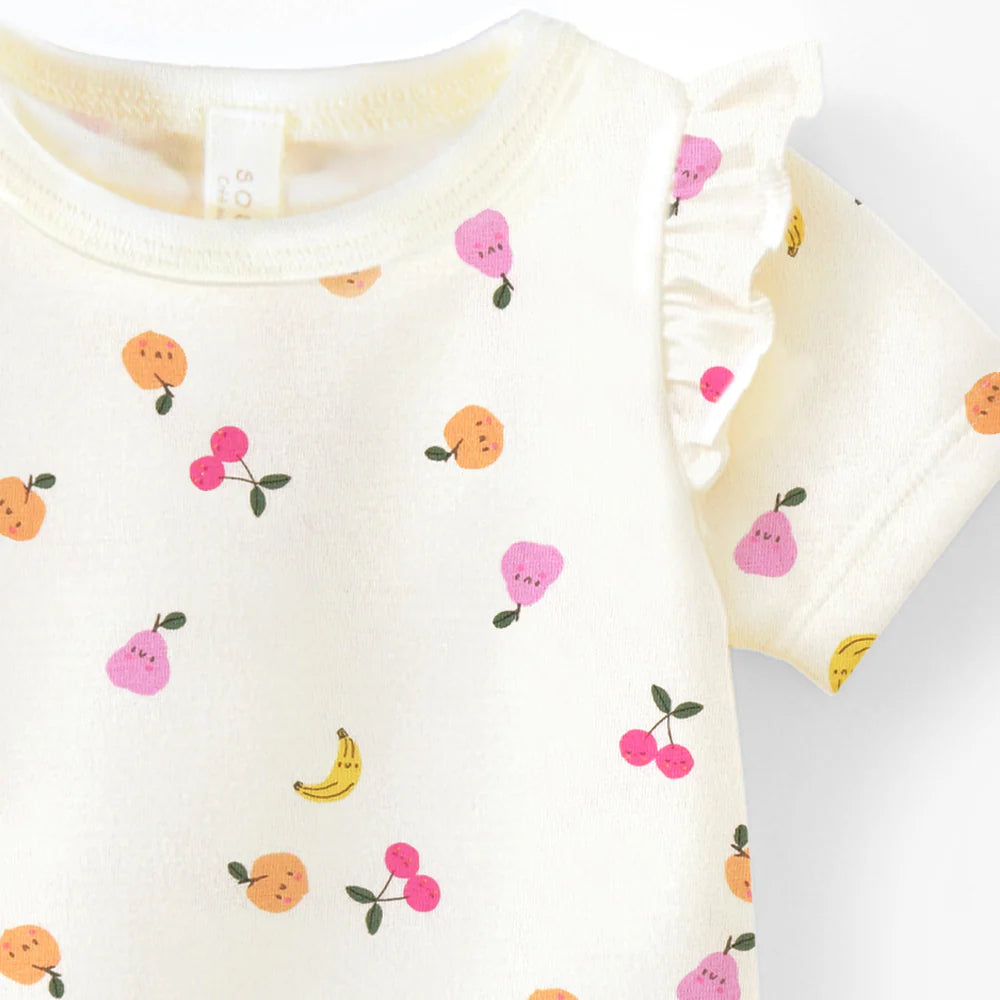 Fruity Cream Ruffle Bodysuit