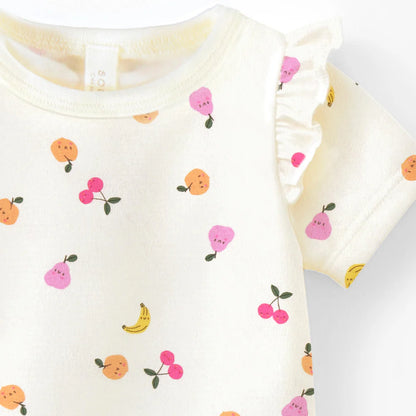 Fruity Cream Ruffle Bodysuit