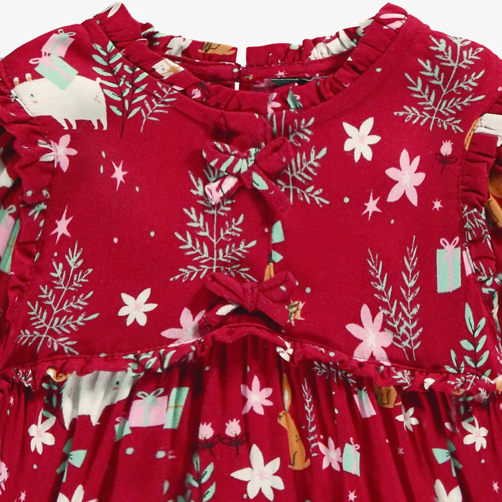 Festive Woodland Baby Dress