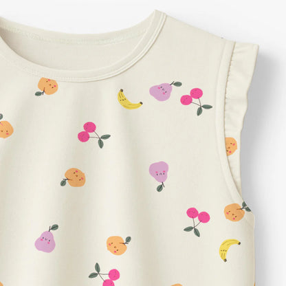 Fruity Cream Ruffle Sleeveless Baby Tee