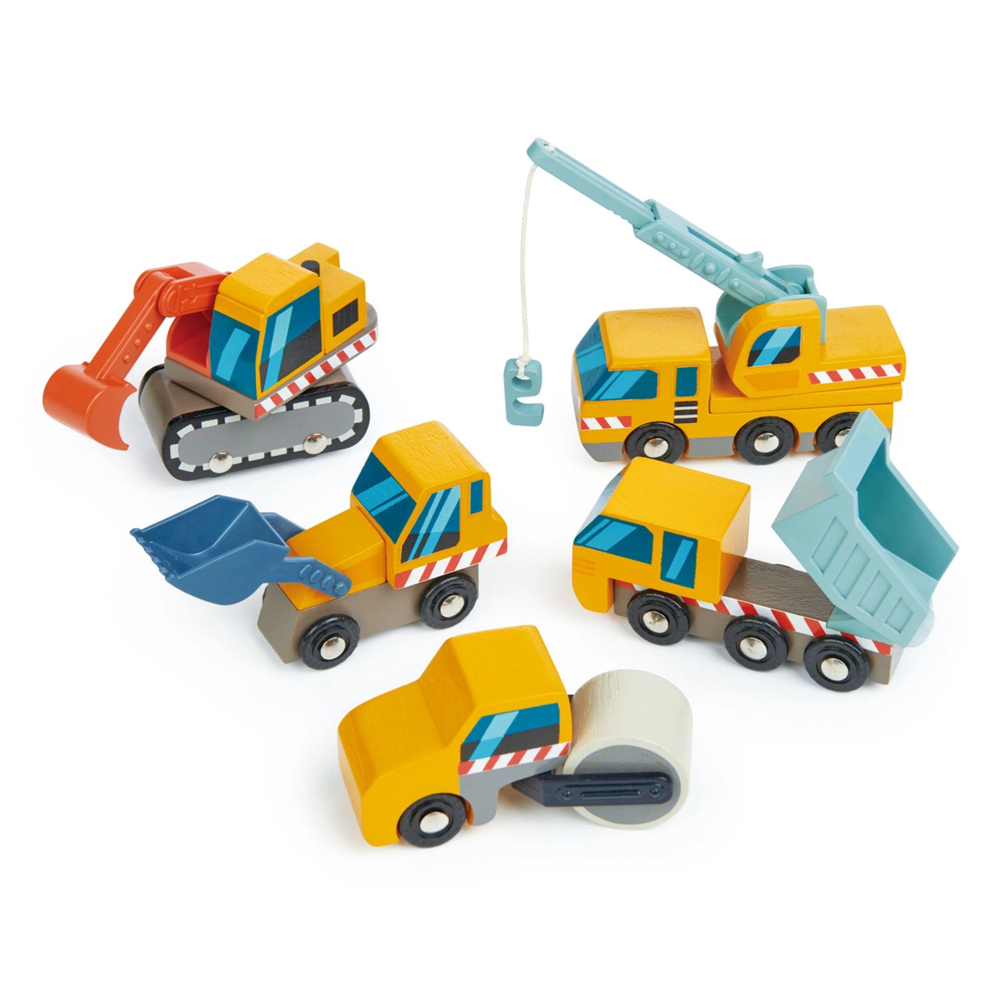 Wooden Construction Site Vehicles Set