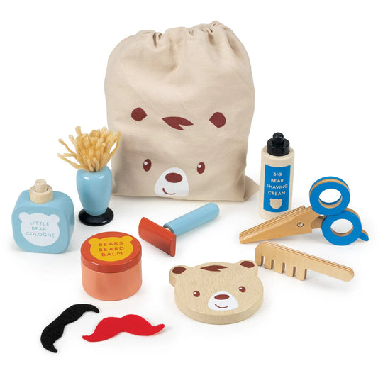 Wooden Barber Set