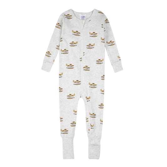 Seaplane on Heather Grey Convertible Sleeper