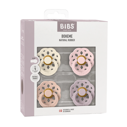 Boheme Round Pacifier 4pk.- Ivory/Blush/Blossom/Dusky Lilac