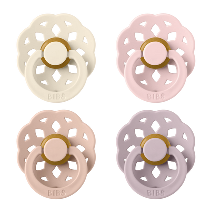 Boheme Round Pacifier 4pk.- Ivory/Blush/Blossom/Dusky Lilac
