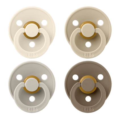 Colour Round Pacifier 4pk.- Ivory/Sand/Vanilla/Dark Oak