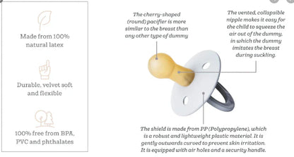 Colour Round Pacifier 2pk.- Dark Oak/Ivory