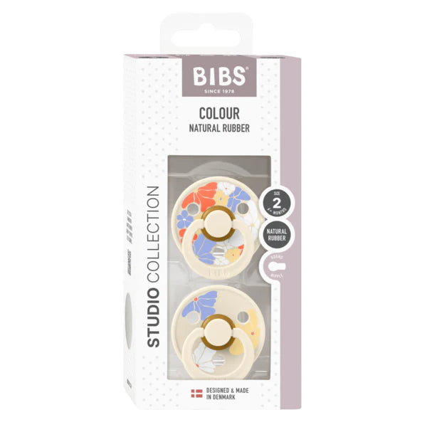 Studio Colour Round Pacifier 2pk.- Ivory Morning Bloom