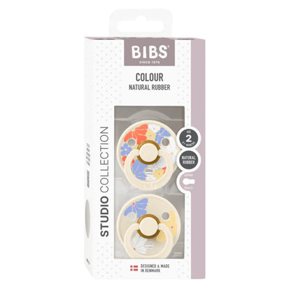 Studio Colour Round Pacifier 2pk.- Ivory Morning Bloom