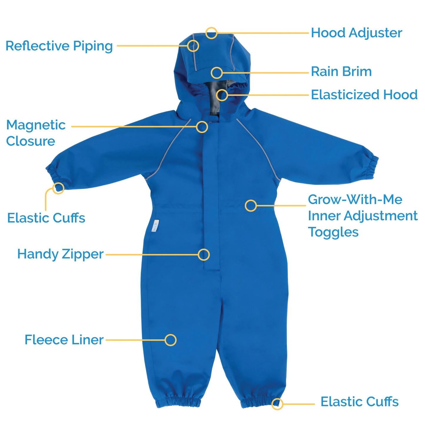 Fleece-Lined Rain Suit- Big Trucks
