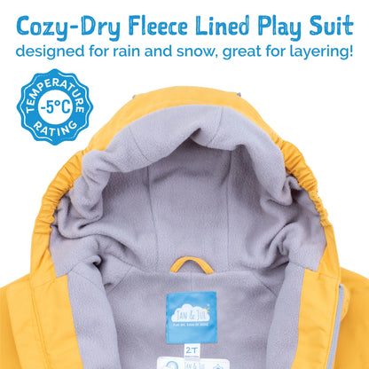 Fleece-Lined Rain Suit- Big Trucks