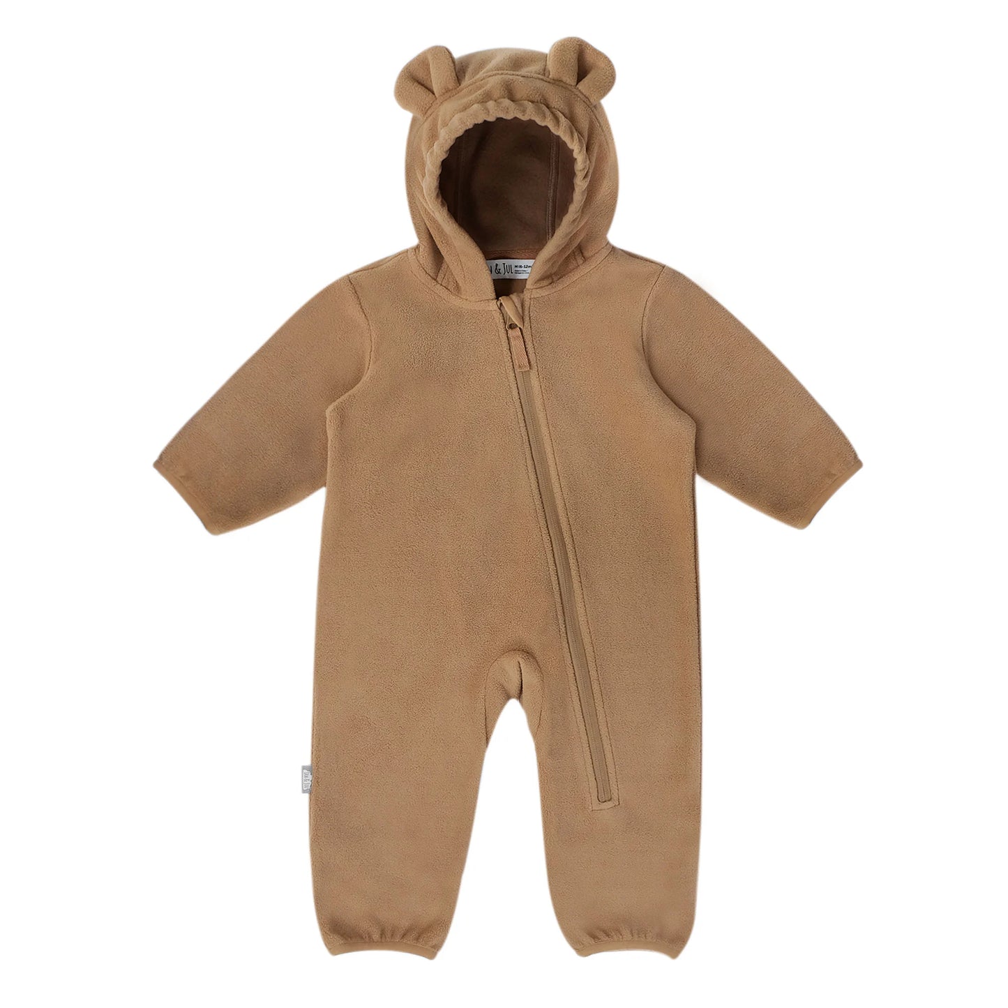 Soft Brown Baby Fleece Bunting Suit