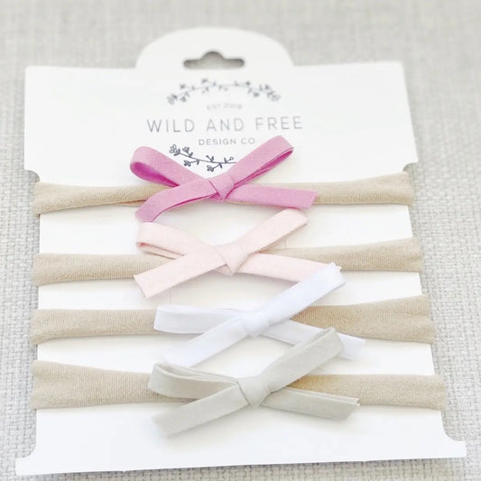 Pink Petite Bow Headband Set